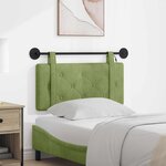 vidaXL Tête de lit suspendue Avec lumière LED Vert clair Velours