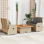 vidaXL Salon de jardin avec coussins 3 Pièces beige résine tressée