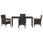vidaXL Ensemble de salle à manger pour jardin 5 Pièces Noir Poly rotin