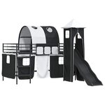 vidaXL Lit mezzanine pour enfants Noir 107 x 200 cm Métал