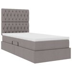 vidaXL Lit de rangement LED avec matelas Taupe 90 x 190 cm Tissu