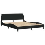 vidaXL Cadre de lit sans matelas Hanko noir 160x200 cm tissu