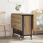 vidaXL Table à manger pliante avec roulettes 130 x 80 x 76 5 cm