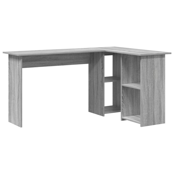 vidaXL Bureau info gris Gris Sonoma MDF Moyen Rangement Bureau