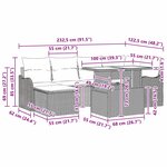 vidaXL Ensemble de canapé de jardin avec coussin 7 Pièces Gris Poly rotin