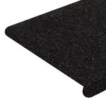 vidaXL Tapis d'escalier auto-adhésifs 15 Pièces 65x24 5x3 5 cm Noir