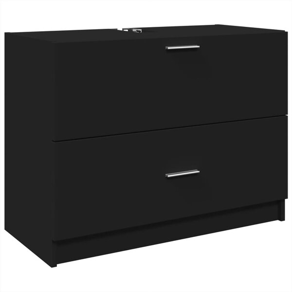 vidaXL Armoire d'évier noir 78x37x59 cm bois d'ingénierie