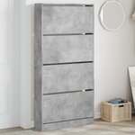 vidaXL Armoire à chaussures 4 tiroirs rabattables gris béton