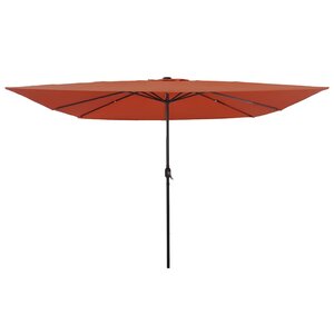 vidaXL Parasol de jardin Rouge et Noir 295 x 295 x 245 cm
