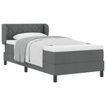 vidaXL Lit à ressorts avec matelas Gris foncé 100 x 200 cm tissu