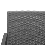 vidaXL Banc de jardin à 3 places et coussins gris foncé PP rotin