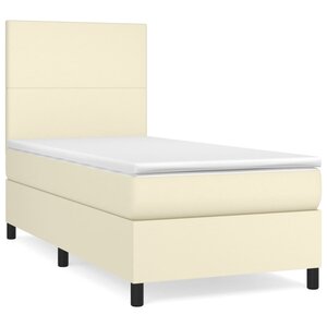 vidaXL Sommier à lattes de lit avec matelas Crème 80x200 cm Similicuir