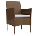 vidaXL Ensemble à manger de jardin coussins 5 Pièces Marron/noir