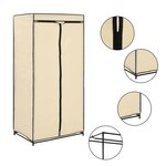 vidaXL 2 Pièces Garde-robes Crème 75x50x160 cm