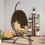 vidaXL Chaise suspendue en forme d'œuf et support taupe tissu et acier