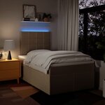 vidaXL Sommier à lattes de lit avec matelas crème 120x190 cm tissu