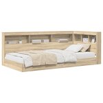 vidaXL Lit bibliothèque chêne Sonoma 75x190 cm en bois d'ingénierie