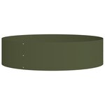 vidaXL Pot en métal vert olive Vert olive Métal Grand Incrustations déco