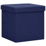 vidaXL Tabourets de rangement pliables lot de 2 bleu faux lin