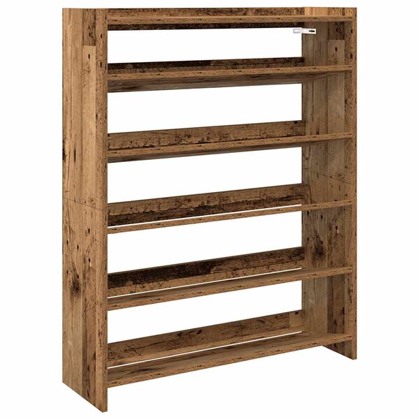vidaXL Étagère à chaussures vieux bois 80x25x100 cm bois d'ingénierie