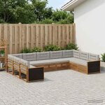 vidaXL Ensemble de canapés d'extérieur 9 Pièces Naturel et gris clair