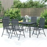 vidaXL Ensemble à manger de jardin 7 Pièces anthracite acier