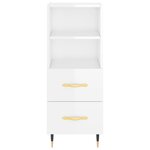 vidaXL Buffet haut Blanc brillant 34 5x34x180 cm Bois d'ingénierie