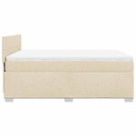 vidaXL Sommier à lattes de lit avec matelas Crème 140x190 cm Tissu