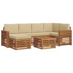 vidaXL Ensemble de canapés d'extérieur 7 pc Naturel et Beige Polyester