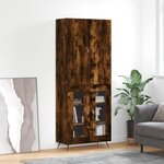 vidaXL Buffet haut Chêne fumé 69 5x34x180 cm Bois d'ingénierie