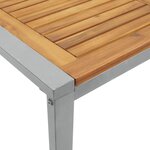 Table de salle à manger extérieure vidaXL Grise 160x80x75 cm Acier et Bois Massif d'Acacia