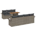 vidaXL Ensemble de canapé de jardin 8 pièces avec des coussins gris en poly rotin