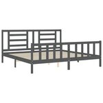 vidaXL Cadre de lit sans matelas gris 200x200 cm bois massif de pin