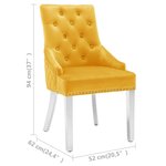 vidaXL Chaises à manger lot de 2 jaune velours