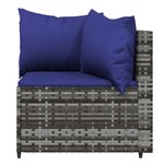 vidaXL Canapés d'angle de jardin et coussins 2 Pièces gris résine tressée