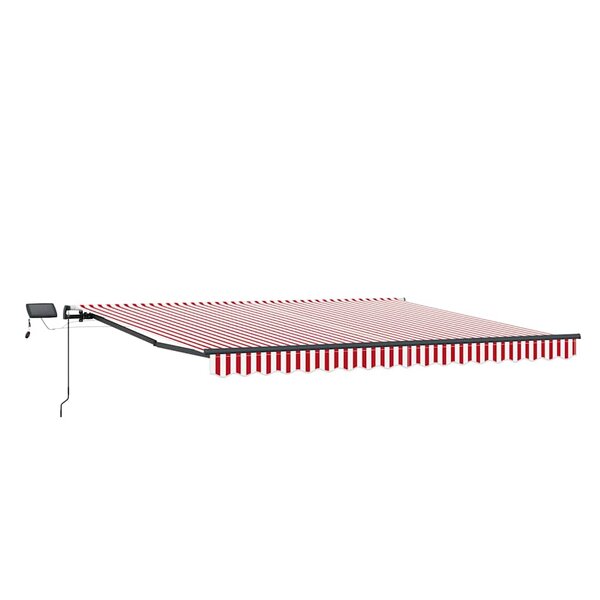 vidaXL Auvent Rétractable Rouge et blanc 450 ×300 cm tissu