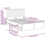 vidaXL Cadre de lit Gris Sonoma 140 x 190 cm Bois Ingénierie