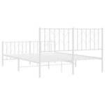 vidaXL Cadre de lit métal sans matelas et pied de lit blanc 135x190 cm