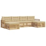 vidaXL Ensemble de canapés d'extérieur 6 pc Blanc et Beige