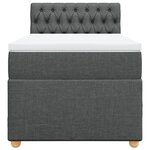 vidaXL Sommier à lattes de lit avec matelas Gris foncé 80x200 cm Tissu