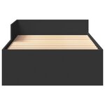 vidaXL Cadre de lit sans matelas noir 90x190 cm bois ingénierie
