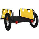 vidaXL Remorque de vélo jaune tissu oxford et fer
