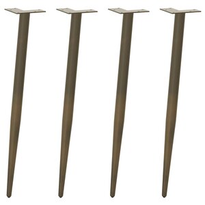 vidaXL Pieds de table console forme conique 4 pièces acier naturel 72-73 cm