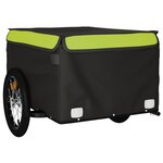 vidaXL Remorque de vélo noir et vert 45 kg fer