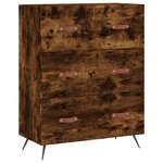 vidaXL Buffet haut Chêne fumé 69 5x34x180 cm Bois d'ingénierie