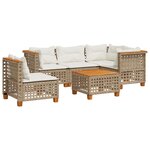 vidaXL Salon de jardin avec coussins 6 Pièces beige résine tressée