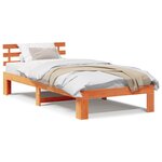 vidaXL Cadre de lit en bois de pin Marron ciré Bois massif Simple