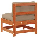 vidaXL Sofa de jardin milieu Bois de pin massif Brun cire