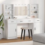 Ensemble de coiffeuse 3 pièces vidaXL en bois d'ingénierie blanc