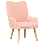 vidaXL fauteuil relaxant en tissu en laine bouclée rose